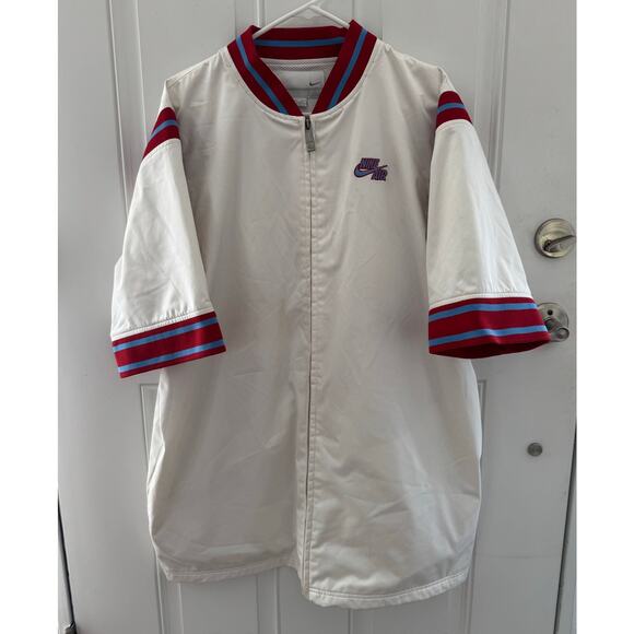 VTG Nike Air Revolution short sleeve zip long jacket white red blue XL - Picture 14 of 16